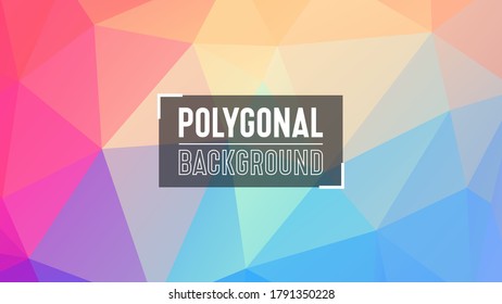 Polygonal geometric background. Low poly triangles mosaic. Abstract crystals backdrop. Vector template triangle pattern for web, presentations and prints.