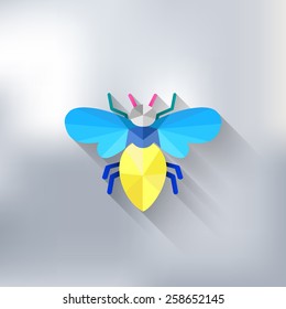 Polygonal Geometric Bee. Vector Illustration.