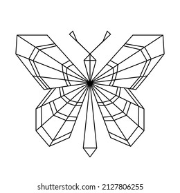Polygonal geometric butterfly with a black outline.