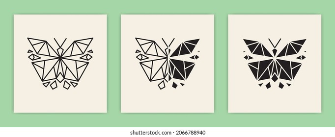 Polygonal And Geometric Butterfly Illustration Poster