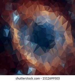 Polygonal and geometric colored space background. Low poly abstract sky