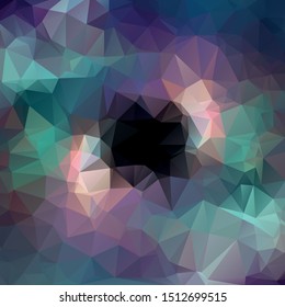 Polygonal and geometric colored space background. Low poly abstract sky