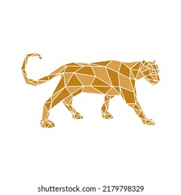 Polygonal geometric cougar Lion cheetah logo design vector