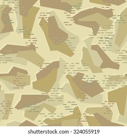 Polygonal Geometric Desert Camouflage Seamless Vector Pattern