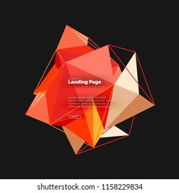 Diseño geométrico poligonal, forma abstracta de triángulos, fondo vectorial de moda