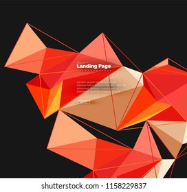 Diseño geométrico poligonal, forma abstracta de triángulos, fondo vectorial de moda