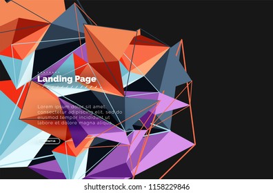 Polygonales geometrisches Design, abstrakte Form aus Dreiecken, trendiger Vektorhintergrund