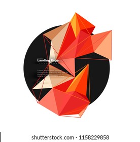 Diseño geométrico poligonal, forma abstracta de triángulos, fondo vectorial de moda