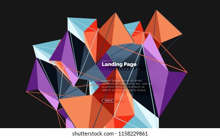 Polygonales geometrisches Design, abstrakte Form aus Dreiecken, trendiger Vektorhintergrund