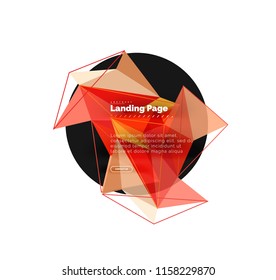 Polygonal geometric design, abstract shape made of triangles, trendy vector background