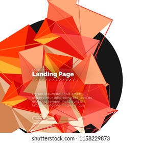 Polygonal geometric design, abstract shape made of triangles, trendy vector background