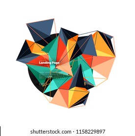 Diseño geométrico poligonal, forma abstracta de triángulos, fondo vectorial de moda