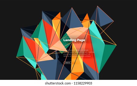 Polygonales geometrisches Design, abstrakte Form aus Dreiecken, trendiger Vektorhintergrund