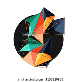 Polygonal geometric design, abstract shape made of triangles, trendy vector background