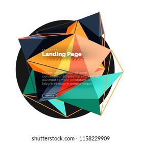 Polygonales geometrisches Design, abstrakte Form aus Dreiecken, trendiger Vektorhintergrund