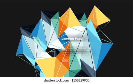 Polygonal geometric design, abstract shape made of triangles, trendy vector background