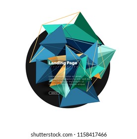 Diseño geométrico poligonal, forma abstracta de triángulos, fondo vectorial de moda