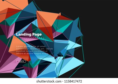 Polygonal geometric design, abstract shape made of triangles, trendy vector background