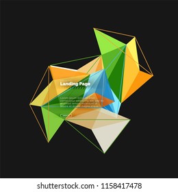Polygonal geometric design, abstract shape made of triangles, trendy vector background