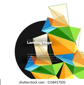 Diseño geométrico poligonal, forma abstracta de triángulos, fondo vectorial de moda