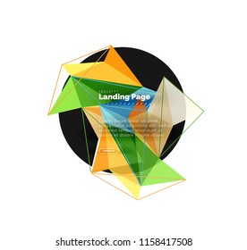 Diseño geométrico poligonal, forma abstracta de triángulos, fondo vectorial de moda