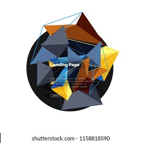Diseño geométrico poligonal, forma abstracta de triángulos, fondo vectorial de moda