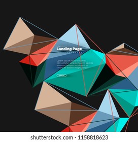 Polygonal geometric design, abstract shape made of triangles, trendy vector background