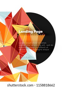 Polygonales geometrisches Design, abstrakte Form aus Dreiecken, trendiger Vektorhintergrund