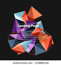 Polygonal geometric design, abstract shape made of triangles, trendy vector background