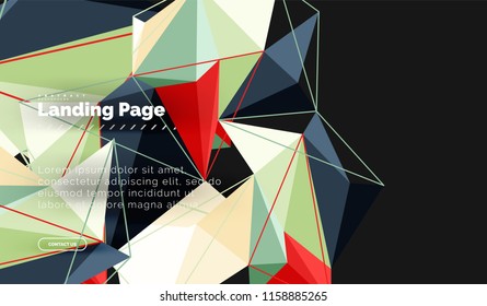 Diseño geométrico poligonal, forma abstracta de triángulos, fondo vectorial de moda