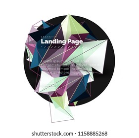 Diseño geométrico poligonal, forma abstracta de triángulos, fondo vectorial de moda