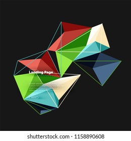 Polygonal geometric design, abstract shape made of triangles, trendy vector background