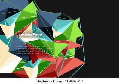 Diseño geométrico poligonal, forma abstracta de triángulos, fondo vectorial de moda