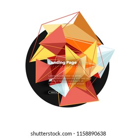 Polygonal geometric design, abstract shape made of triangles, trendy vector background