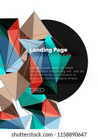 Polygonal geometric design, abstract shape made of triangles, trendy vector background