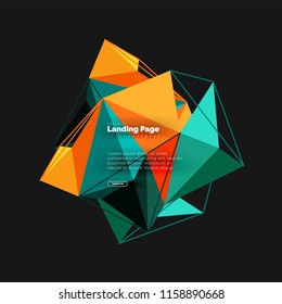 Polygonal geometric design, abstract shape made of triangles, trendy vector background