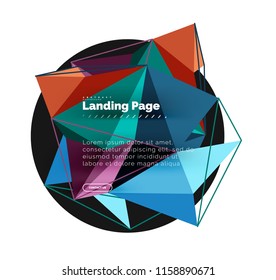 Polygonales geometrisches Design, abstrakte Form aus Dreiecken, trendiger Vektorhintergrund
