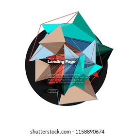 Polygonal geometric design, abstract shape made of triangles, trendy vector background