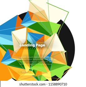 Diseño geométrico poligonal, forma abstracta de triángulos, fondo vectorial de moda