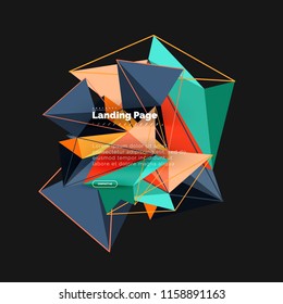 Diseño geométrico poligonal, forma abstracta de triángulos, fondo vectorial de moda