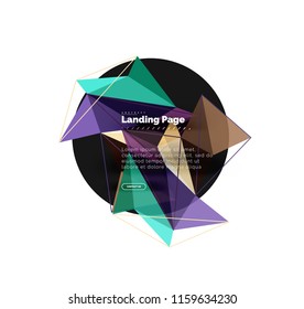 Polygonal geometric design, abstract shape made of triangles, trendy vector background