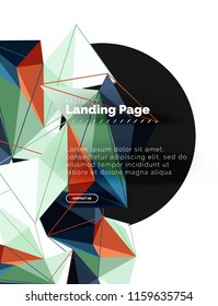 Polygonales geometrisches Design, abstrakte Form aus Dreiecken, trendiger Vektorhintergrund