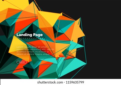 Polygonal geometric design, abstract shape made of triangles, trendy vector background