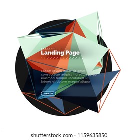 Diseño geométrico poligonal, forma abstracta de triángulos, fondo vectorial de moda