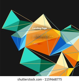 Polygonal geometric design, abstract shape made of triangles, trendy vector background
