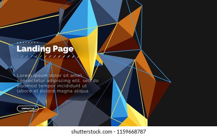 Diseño geométrico poligonal, forma abstracta de triángulos, fondo vectorial de moda