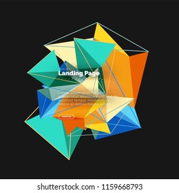 Polygonal geometric design, abstract shape made of triangles, trendy vector background
