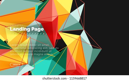 Polygonales geometrisches Design, abstrakte Form aus Dreiecken, trendiger Vektorhintergrund