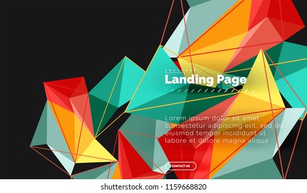 Polygonal geometric design, abstract shape made of triangles, trendy vector background