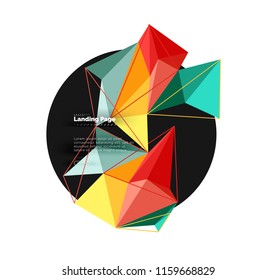 Polygonal geometric design, abstract shape made of triangles, trendy vector background